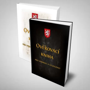 Ověřovací kniha pro vidimaci a legalizaci, černá nebo bílá obálka s možností doplnění vlastního znaku