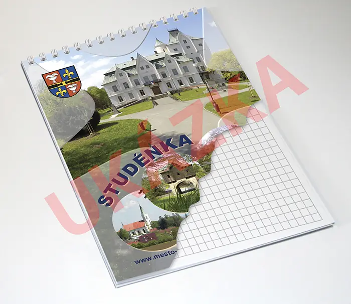 Blok v kroužkové vazbě na výšku s vlastní obálkou - 40 listů - Obrázek 2