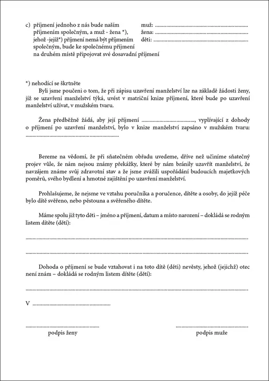 Dotazník k uzavření manželství - Obrázek 2
