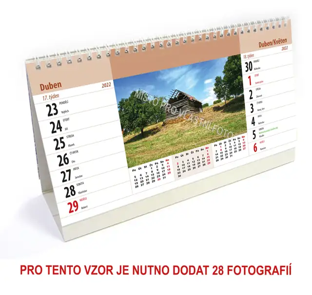 Kalendář stolní 14denní typ 5