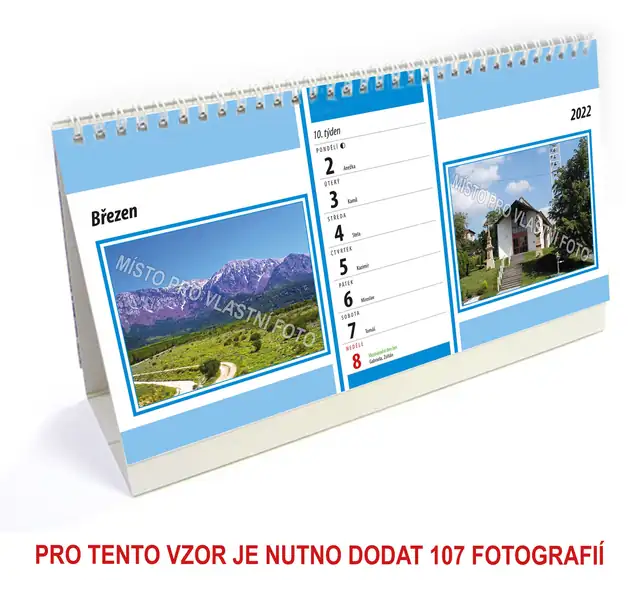 Kalendář stolní týdenní dlouhý typ 1 - Obrázek 2
