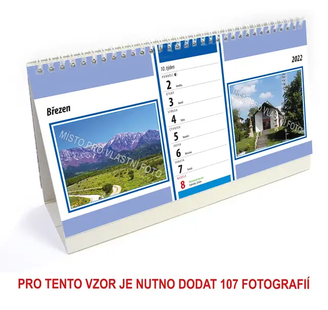 Kalendář stolní týdenní dlouhý typ 1 - Obrázek 3