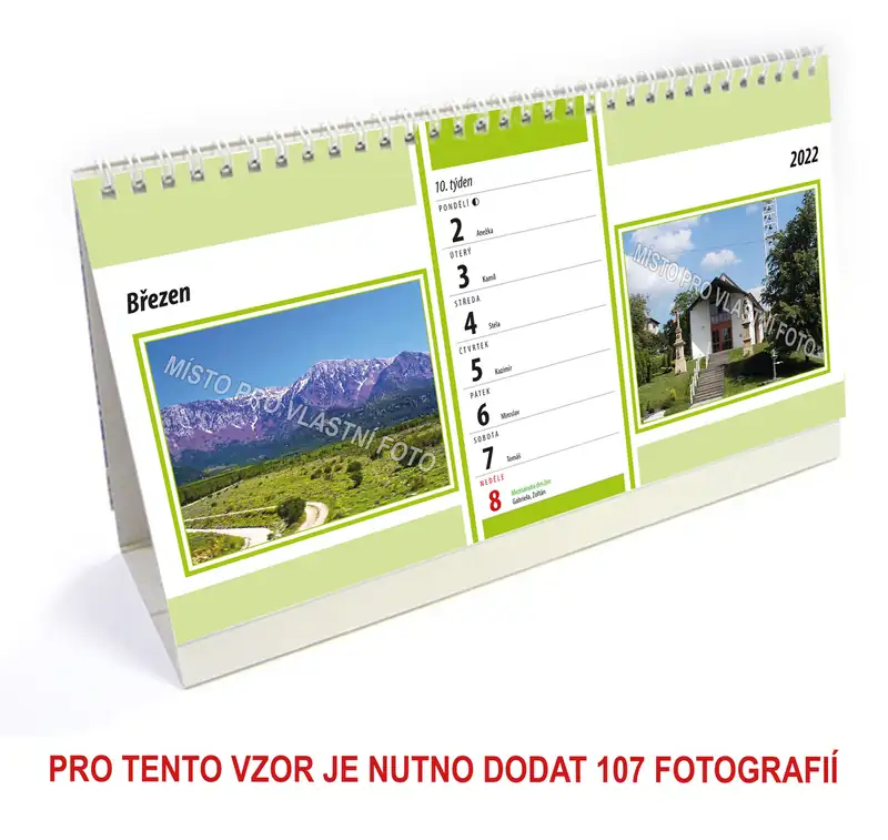 Kalendář stolní týdenní dlouhý typ 1