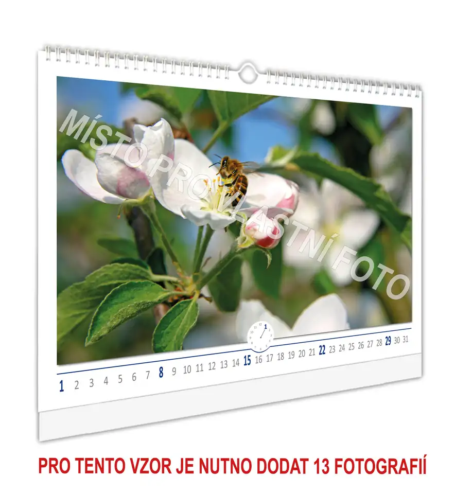 Kalendář nástěnný A4/A3 na šířku typ 1