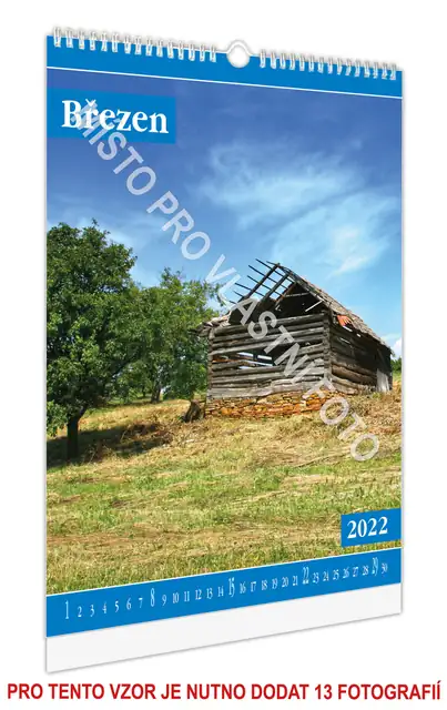 Kalendář nástěnný A4/A3 na výšku typ 3