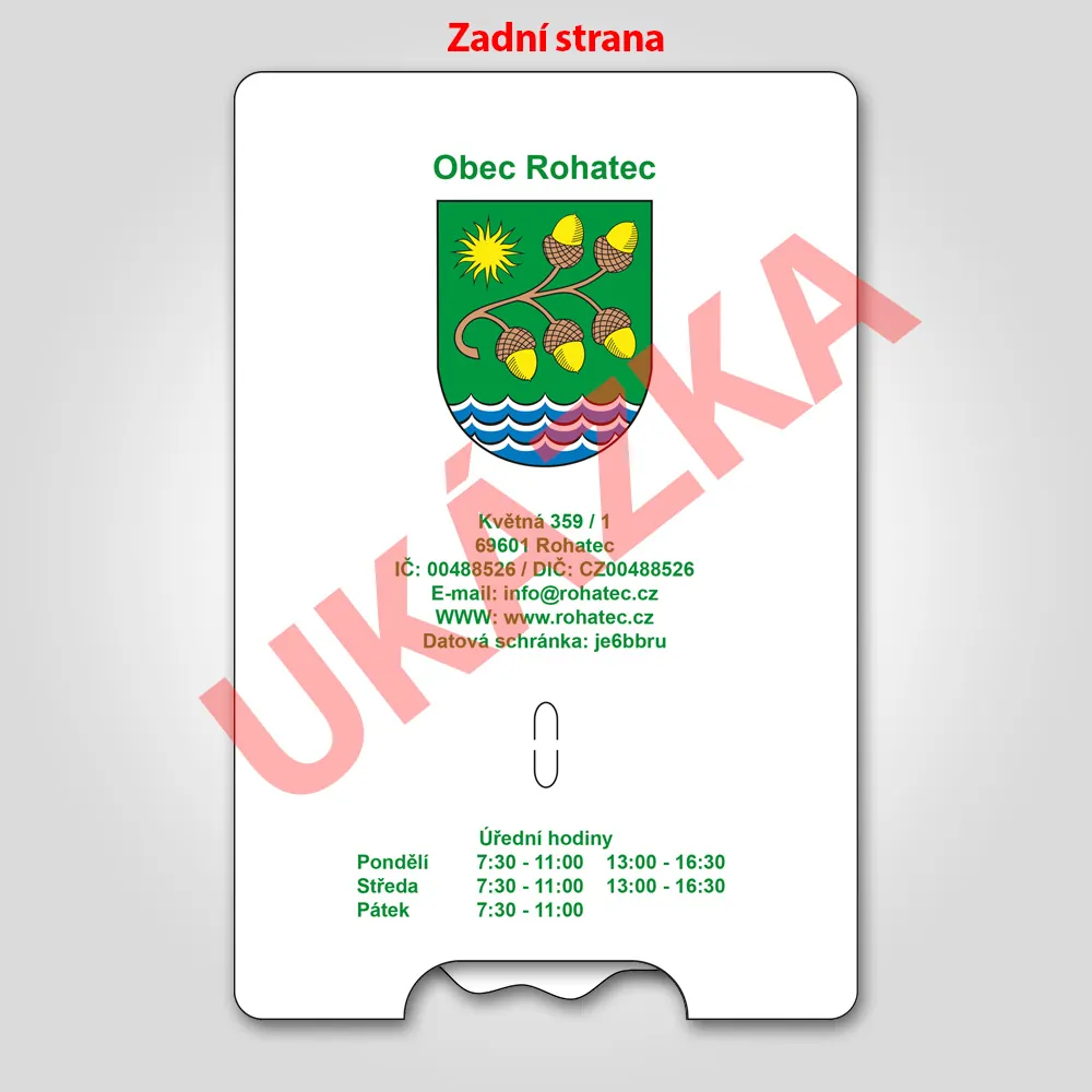 Parkovací kotouč s vlastním znakem/logem