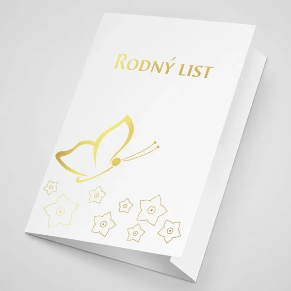 Obal na rodný list se zlatotiskem A5 - 2
