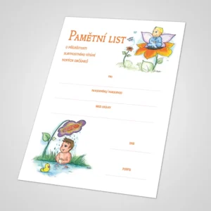 Pamětní list k vítání občánků 3