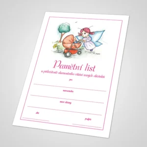 Pamětní list k vítání občánků 8