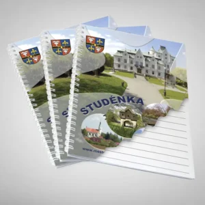 Reklamní bloky v boční kroužkové vazbě s logem a firemním potiskem - nelinkovaný, linkovaný, čtverečkovaný - A4, A5, A6