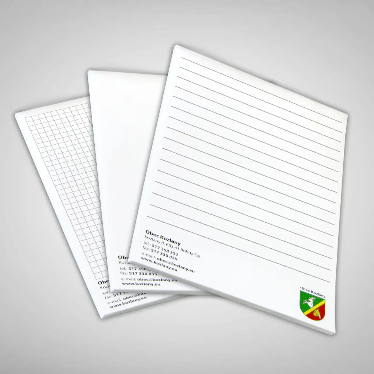 Reklamní trhací bloky s logem a firemním potiskem - nelinkovaný, linkovaný, čtverečkovaný - A4, A5, A6