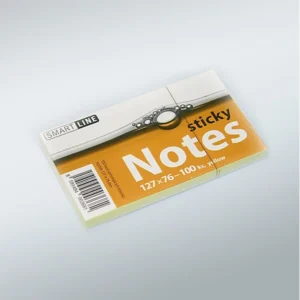 Žlutý lepicí bloček - pohled zepředu