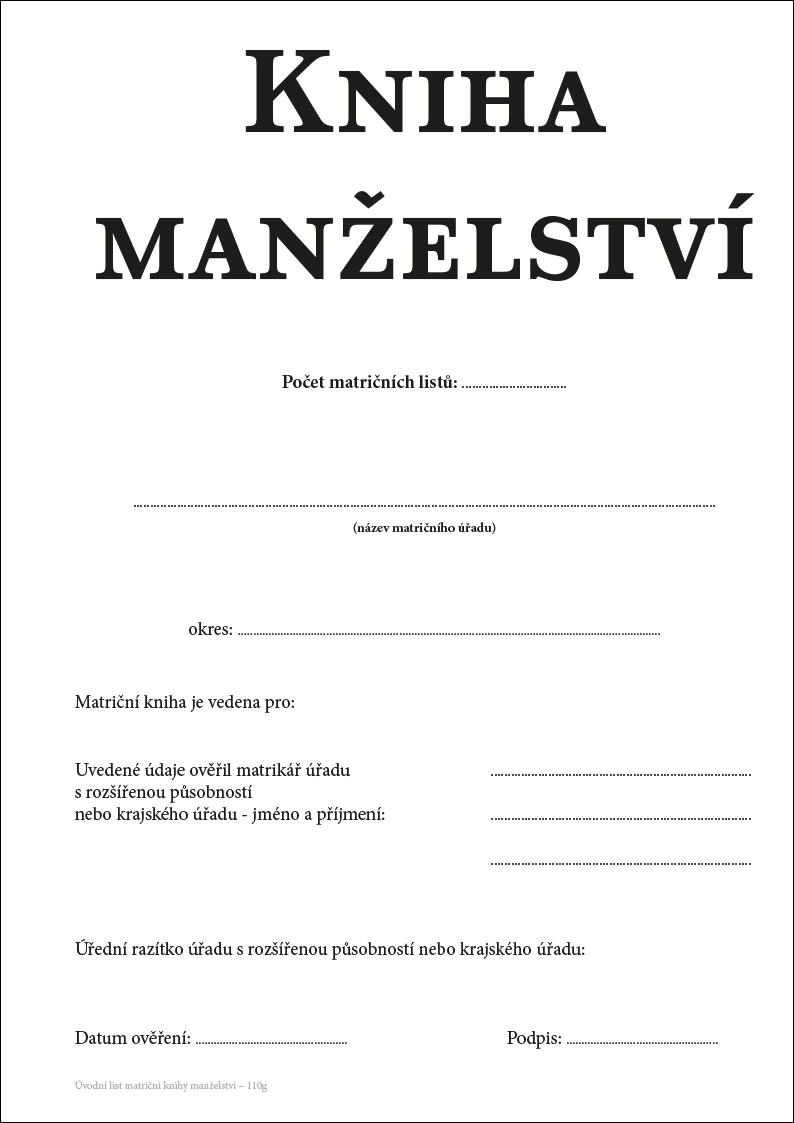 Kniha manželství (90 listů) - Obrázek 2