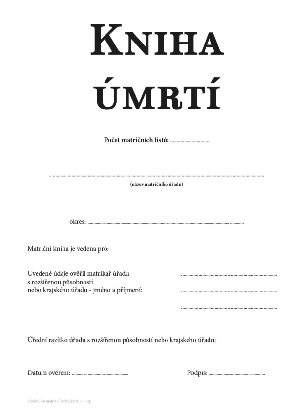 Kniha úmrtí (180 listů) - Obrázek 2
