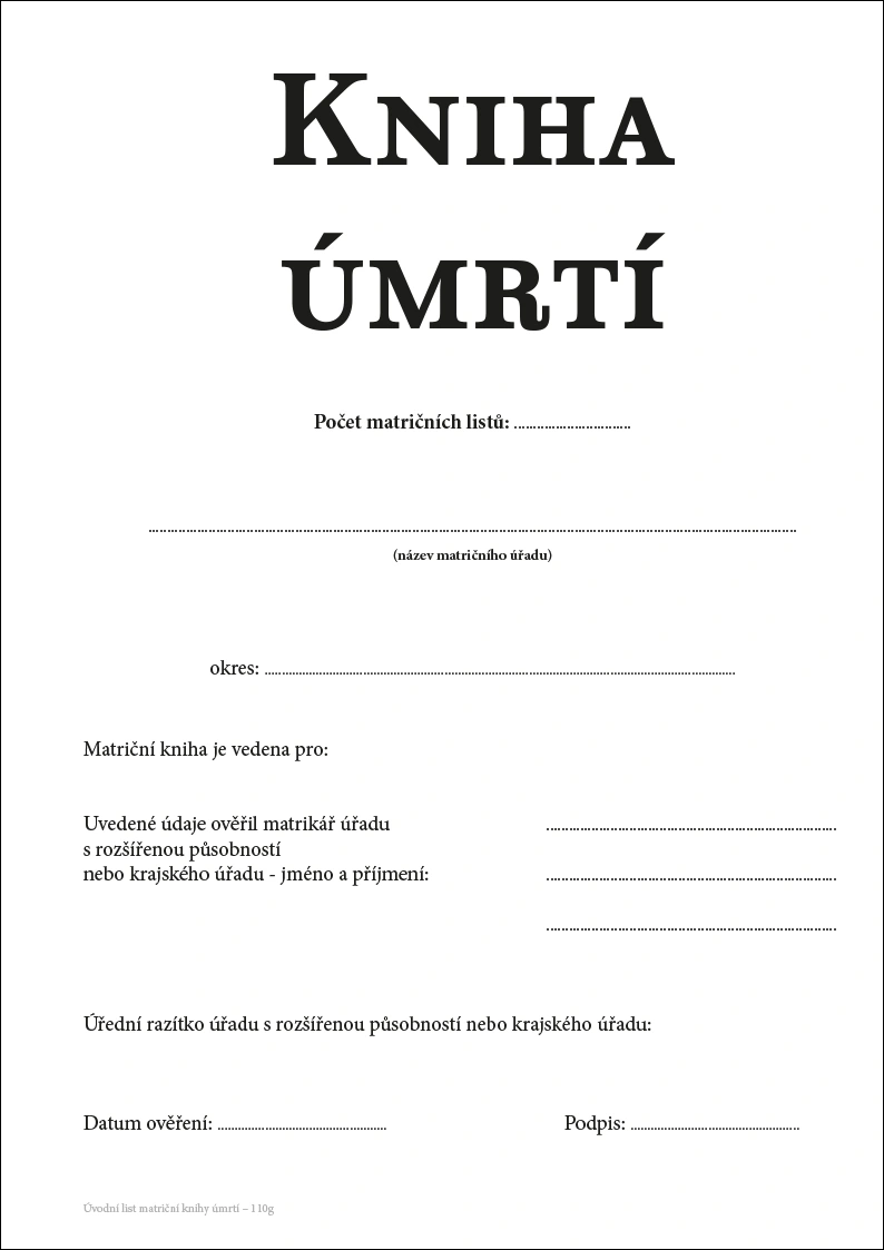 Kniha úmrtí (180 listů) - Obrázek 2